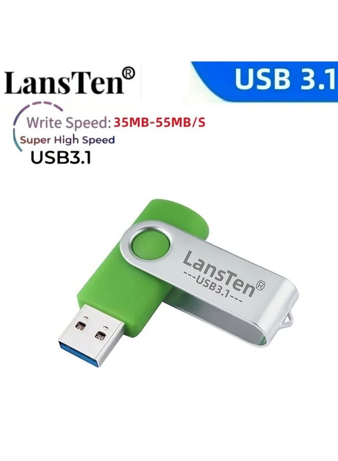 LansTen USB 3.1 Flash Drive 128GB Swivel Keychain Memory Stick Thumb Drive - Image 5